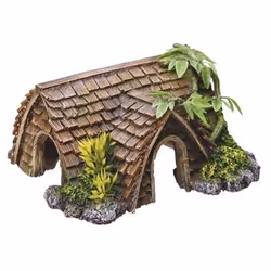 Décoration d'aquarium chalet avec plantes Nobby Pet