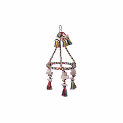 Nobby Pyramide, Balançoire pour oiseaux, Multicolore, Coton, Bois, 30 cm, 590 mm