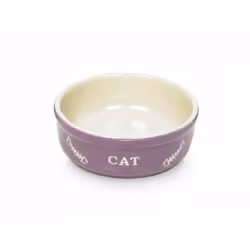 Nobby 73369, Chat, Vitrocéramique, Beige, Lilas, Gamelle à nourriture pour animaux de compagnie, Monochromatique, 0,25 L