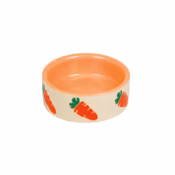 Nobby Carrot, Lapin, Gamelle à nourriture pour animaux de compagnie, Vitrocéramique, Beige, Orange, Image, 0,055 L