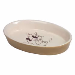 Nobby 73638, Chat, Vitrocéramique, Marron, Gamelle à nourriture pour animaux de compagnie, Monochromatique, 0,12 L