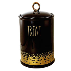 Nobby 82438 Sac de rangement et conteneur de croquettes pour animaux de compagnie Pot de nourriture pour animaux de compagnie Vitrocéramique Or, Noir