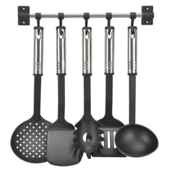 Set dustensiles de cuisine - Hi - 6 pièces - Noir - Acier inoxydable - Résistant à 210°C