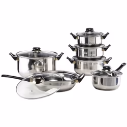 Cet ensemble d'ustensiles de cuisson de 12 pcs en forme de ventre de HI avec ses bords non roulés a été conçu pour offrir une ...