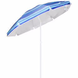Fait de tissu oxford de 90 g de nervures et mât en acier, ce parasol de plage spacieux et coloré de la marque HI vous fournir ...