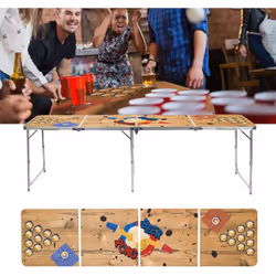 Originaire des États-Unis, ce sport est de plus en plus populaire chez nous : le Beer Pong ! Avec cette table de bière-pong r ...