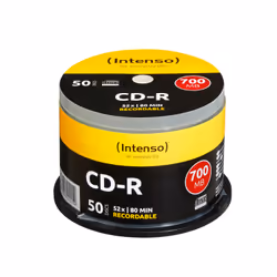 Intenso CD-R 700MB, 52x, CD-R, 120 mm, 700 Mo, Boîte à gâteaux, 50 pièce(s)