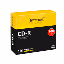 Intenso INT-1001622, 52x, CD-R, 120 mm, 700 Mo, Petit boitier, 10 pièce(s)