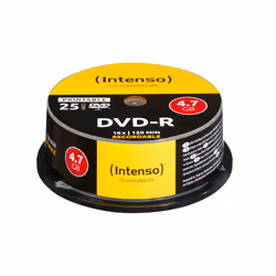 Intenso DVD-R 4.7GB, Printable, 16x, DVD-R, 120 mm, Imprimable, Boîte à gâteaux, 25 pièce(s), 4,7 Go