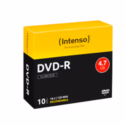 Intenso DVD-R 4.7GB, 16x, DVD-R, 120 mm, Petit boitier, 10 pièce(s), 4,7 Go