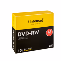 Intenso DVD-RW 4.7GB, 4x, DVD-RW, 120 mm, Petit boitier, 10 pièce(s), 4,7 Go