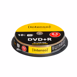 Intenso DVD+R 8.5GB, DL, 8x, DVD+R DL, 120 mm, Boîte à gâteaux, 10 pièce(s), 8,5 Go