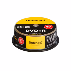 Intenso DVD+R 8.5GB 8x Double Layer 25er Cakebox, DVD+R DL, 120 mm, Boîte à gâteaux, 25 pièce(s), 8,5 Go