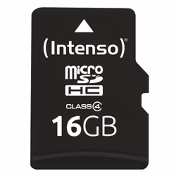 Intenso 3403470, 16 Go, MicroSDHC, Classe 4, 20 Mo/s, 5 Mo/s, Résistant à la poussière, Résistant aux rayures