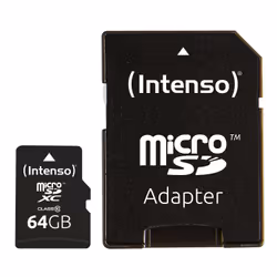 Intenso 64GB MicroSDHC, 64 Go, MicroSDXC, Classe 10, 25 Mo/s, Résistant aux chocs, Résistant à une température, Imperméable,  ...