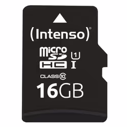 Intenso 16GB microSDHC, 16 Go, MicroSDHC, Classe 10, UHS-I, 90 Mo/s, Class 1 (U1)