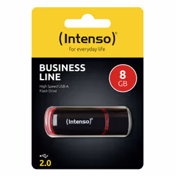 Intenso 8GB USB2.0, 8 Go, USB Type-A, 2.0, 28 Mo/s, Casquette, Noir, Rouge
