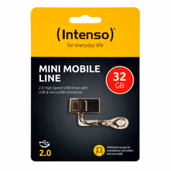 Intenso Mini Mobile Line lecteur USB flash 32 Go USB Type-A / Micro-USB 2.0 Noir