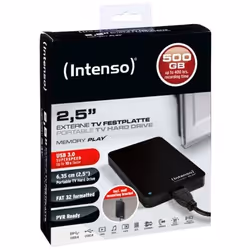 Intenso 2.5" Memory Play USB 3.0 500GB disque dur externe 500 Go Noir