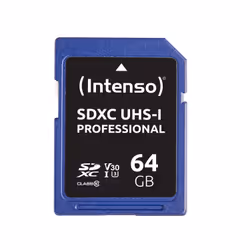 Intenso 64GB SDHC, 64 Go, SDHC, Classe 10, UHS-I, 100 Mo/s, 45 Mo/s