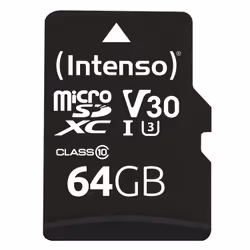 Intenso 3433490, 64 Go, MicroSDXC, Classe 10, UHS-I, 100 Mo/s, 45 Mo/s