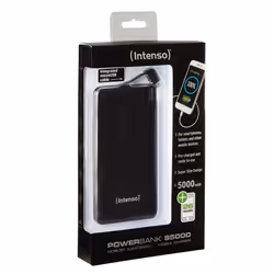 Intenso S5000, 5000 mAh, Lithium Polymère (LiPo), Noir