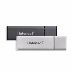 Intenso AluLine USB Drive 32GB Doppelpack 2x32GB - 32 GB, 32 Go, USB Type-A, 2.0, 28 Mo/s, Casquette, Anthracite, Argent