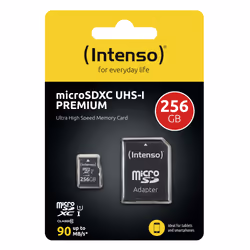 Intenso microSD Karte UHS-I Premium 256 Go Classe 10