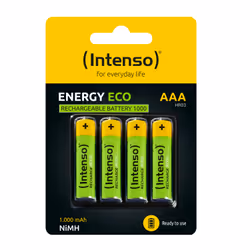 Intenso HR03 NiMH Energy Eco 1000mAh 4er Blister - Micro (AAA) - 1.000 mAh Batterie rechargeable Hybrides nickel-métal (NiMH)