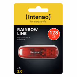 Intenso Rainbow Line lecteur USB flash 128 Go USB Type-A 2.0 Rouge, Transparent - Vue supplémentaire 4