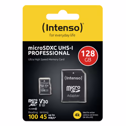 Intenso microSDXC 128GB Class 10 UHS-I Professional - Extended Capacity SD (MicroSDHC) 128 Go Classe 10