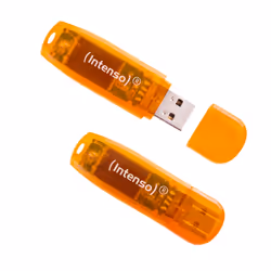 Intenso Rainbow Line 64GB Orange 2er, 64 Go, USB Type-A, 2.0, 28 Mo/s, Casquette, Orange