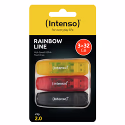 Intenso Rainbow 3x32GB Yellow/Red/Black lecteur USB flash USB Type-A 2.0 Transparent - Vue supplémentaire 4