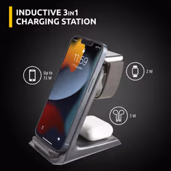 Intenso BS13 Écouteurs, Smartphone, Smartwatch Noir USB Recharge sans fil Charge rapide Intérieure