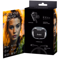 Intenso Buds Earphone Plus T310AE Black Écouteurs TWS Ecouteurs Appels/Musique/Sport/Au quotidien USB Type-C Bluetooth Noir - Vue supplémentaire 9