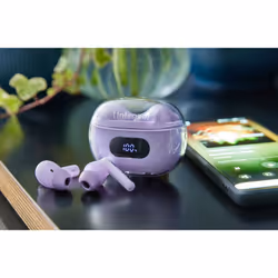 Intenso T313AE, True Wireless Stereo (TWS), Appels/Musique, Casque, Violet