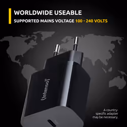 Intenso Adaptateur secteur W20C, 20 W, port USB-C, noir - Vue supplémentaire 5