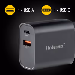Intenso Adaptateur secteur W30AC, 30 W, ports USB-A et USB-C, noir - Vue supplémentaire 4