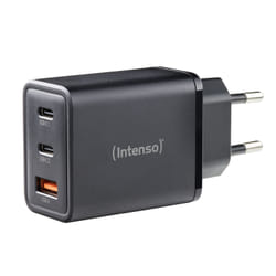 Intenso Adaptateur secteur W65ACC, chargeur USB avec 1 port USB-A et 2 ports USB-C, noir