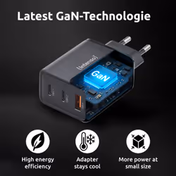 Intenso Adaptateur secteur W65ACC, chargeur USB avec 1 port USB-A et 2 ports USB-C, noir - Vue supplémentaire 4
