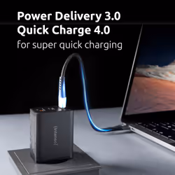 Intenso Adaptateur secteur W65ACC, chargeur USB avec 1 port USB-A et 2 ports USB-C, noir - Vue supplémentaire 6