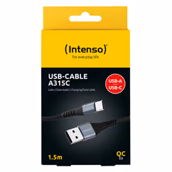 Intenso Câble de charge/données USB-C A315C, 1,5 m, charge rapide jusqu'à 60 watts, noir - Vue supplémentaire 5