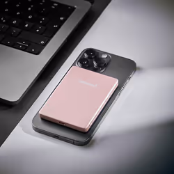 Intenso Batterie Externe Magnétique MW5000 5000 mAh – Compatible MagSafe, Charge Sans Fil 15W, USB-C PD 20W, Fine & Compacte – Testée en Allemagne – Rosé - Vue supplémentaire 3