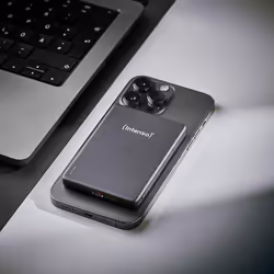 Intenso Batterie Externe Magnétique MW5000 5000 mAh – Compatible MagSafe, Charge Sans Fil 15W, USB-C PD 20W, Fine & Compacte – Testée en Allemagne – Gris - Vue supplémentaire 3