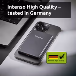Intenso Batterie Externe Magnétique MW5000 5000 mAh – Compatible MagSafe, Charge Sans Fil 15W, USB-C PD 20W, Fine & Compacte – Testée en Allemagne – Gris - Vue supplémentaire 6