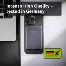 Intenso Batterie Externe Magnétique MW10000 10000 mAh – Compatible MagSafe, Charge Sans Fil 15W, USB-C PD 20W, Pour iPhone & Android – Testée en Allemagne – Gris - Vue supplémentaire 5