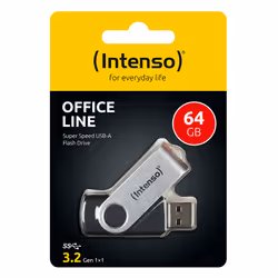 Intenso Clé USB Office Line, 64 Go, USB-A, 3.2 Gen 1x1, noir-argent - Vue supplémentaire 8