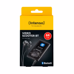 Intenso Lecteur MP3 Vidéo Scooter BT 64 Go – Bluetooth 5.0, écran LCD 1,8", USB-C, lecteur de carte microSD, autonomie de 18 h, lecteur de musique et de vidéo, noir - Vue supplémentaire 3
