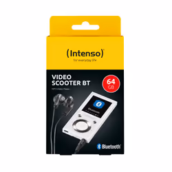 Intenso Lecteur MP3 Vidéo Scooter BT 64 Go – Bluetooth 5.0, écran LCD 1,8", USB-C, lecteur de carte microSD, autonomie de 18 h, lecteur de musique et de vidéo, blanc - Vue supplémentaire 2