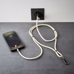 Intenso Lanière de Charge USB-C – Collier Câble pour Smartphone, Charge Rapide 60W, Longueur Réglable, 1,65 m Nylon, beige - Vue supplémentaire 8